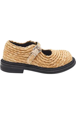 Moschino Sko, Dame, , 39 EU, Læder, Håndvævet Raffia Rundtåede Sandaler