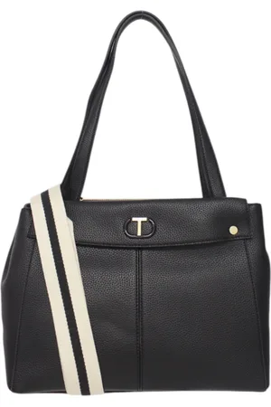 Twin-Set Taske, Dame, Sort, ONE SIZE, Læder, Tote taske i kunstlæder med frontlogo