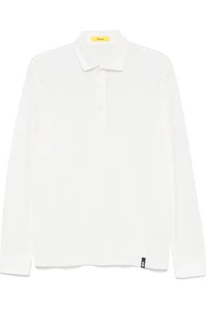 DRUMOHR Top, Herre, Hvid, 2XL, Uld, Hvid Polo Shirt Stilfuldt Logo Label