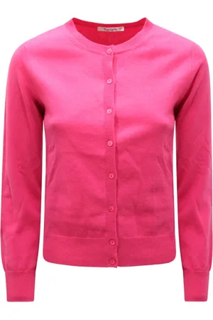 KANGRA CASHMERE Strik, Dame, Lyserød, XS, Uld, Luksus Uld Silke Kashmir Cardigan Sweater