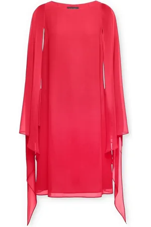 Elena Miro Kjole, Dame, Rød, 2XL, Elegant kjole med kappe
