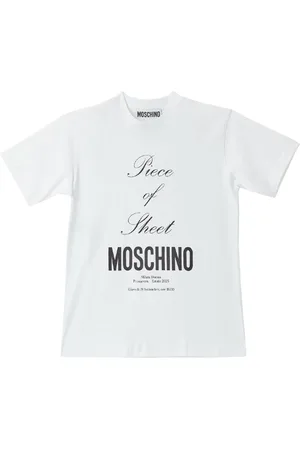 Moschino Top, Dame, Hvid, M, Bomuld, Grafisk Print Bomuld T-shirt i Hvid