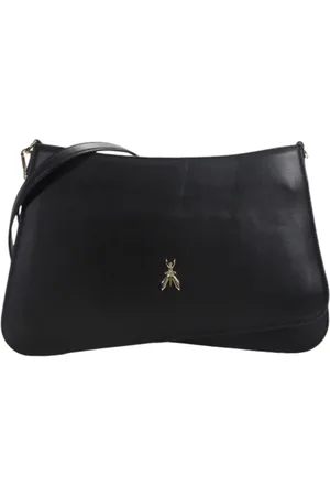 Patrizia Pepe Taske, Dame, Sort, ONE SIZE, Uld, Læder skuldertaske med frontlogo