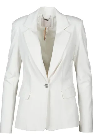 Guess Jakke, Dame, Hvid, S, Polyester, Elegant Blazer med Juvelknap Lukning