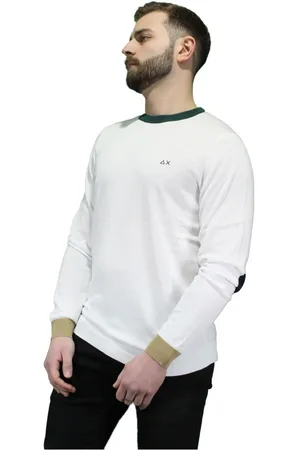 sun68 Top, Herre, Hvid, 2XL, Bomuld, Bomuld Logo Pullover Sweatshirt Hættetrøje