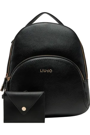 Liu Jo Taske, Dame, Sort, ONE SIZE, Uld, Sort rygsæk med front lynlåslomme