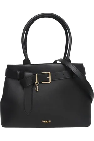 Twin-Set Taske, Dame, Sort, ONE SIZE, Uld, Skulder taske i kunstlæder med logo