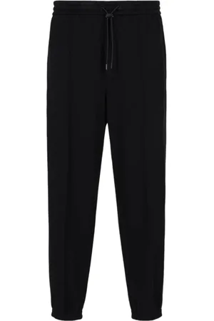 Emporio Armani Bukser, Herre, Sort, XL, Bomuld, Bomuld jogger bukser med snøre