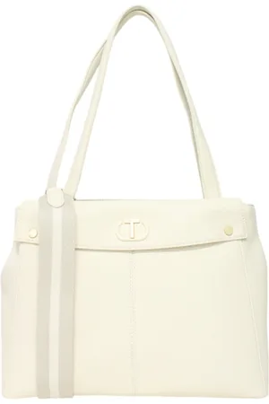 Twin-Set Taske, Dame, Hvid, ONE SIZE, Læder, Tote taske i kunstlæder med frontlogo