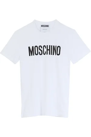 Moschino Top, Herre, Hvid, M, Bomuld, Klassisk Logo Bomuld T-shirt Hvid