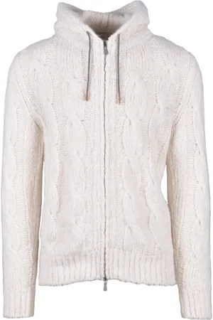 ELEVENTY Sweathshirts & Hoodies, Herre, Hvid, S, Cashmere, Luksus Cashmere Alpaca Silkebluse