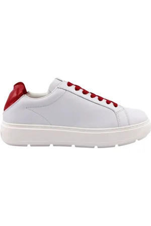 Moschino Sko, Dame, Hvid, 40 EU, Uld, Bianco Rosso Stilfulde Sneakers