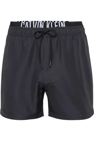 Calvin Klein Badetøj, Herre, Sort, S, Polyester, Polyester Boxer Badetøj med Logo Bånd