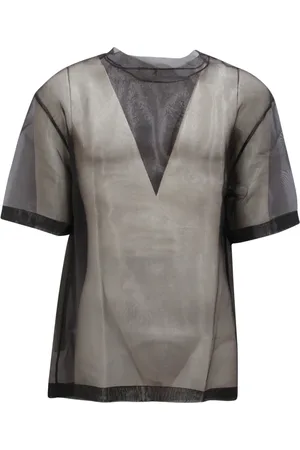 Patrizia Pepe Top, Herre, Sort, L, Organza, Organza Top med Italiensk Stil