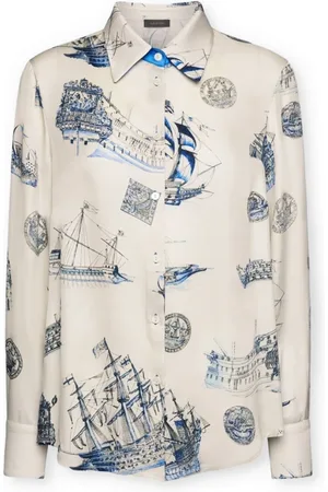 Elena Miro Bluser & Skjorter, Dame, Flerfarvet, 3XL, Skjorte med Navi-tryk