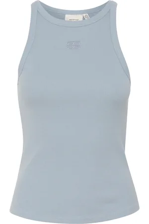 Gestuz Top, Dame, Blå, M, Logo Tank Top Grå Blå