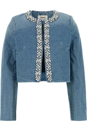 ZIMMERMANN Jakke, Dame, Blå, XS, Denim, Pyntet Denimjakke til Kvinder