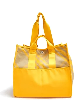 Burberry Taske, Dame, Gul, ONE SIZE, Uld, Stilfuld Tote Bag i XL-størrelse