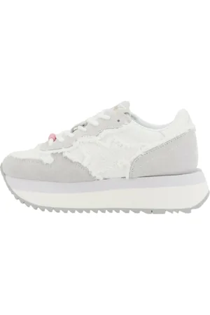sun68 Sko, Dame, Hvid, 37 EU, Læder, Stargirl Canvas Sneakers med Logo