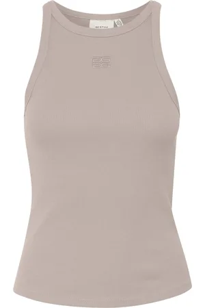 Gestuz Top, Dame, Grå, S, Cropped Logo Tank Top Rock Ridge