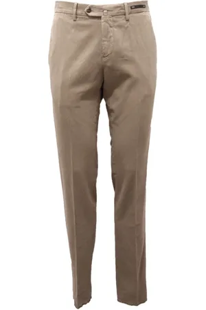 PT01 Bukser, Herre, Brun, S, Bomuld, Forretningsbukser slim fit bomuld/kashmir