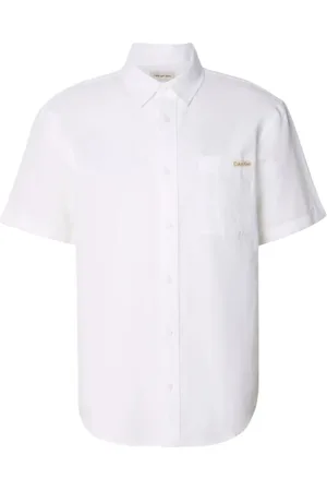 Calvin Klein Skjorte, Herre, Hvid, S, Linned, Linnedskjorte med fransk krave