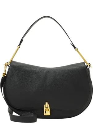 Coccinelle Taske, Dame, Sort, ONE SIZE, Uld, Læder skuldertaske med justerbar rem