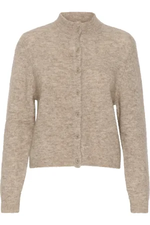 Gestuz Strik, Dame, , 2XS, Uld, Hyggelig Strik Cardigan Warm Sand Melange