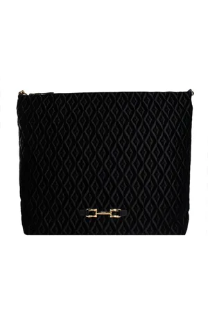 Elisabetta Franchi Taske, Dame, Sort, ONE SIZE, Uld, Akryl Indkøbstaske med Gentaget Logo