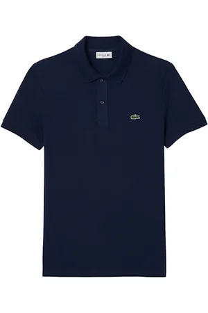 Lacoste Top, Herre, Blå, S, Bomuld, Bomuld Polo Skjorte med Front Logo