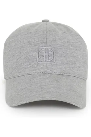 ANINE BING Tilbehør, Dame, Grå, ONE SIZE, Bomuld, Grå Monogram Logo Kasket Jeremy