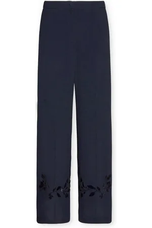 Elena Miro Bukser, Dame, Blå, 2XL, Broderede Bukser