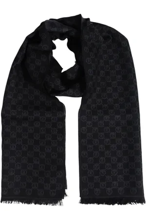 Moschino Tilbehør, Herre, Sort, ONE SIZE, Uld, Uldtørklæde med frynsede kanter