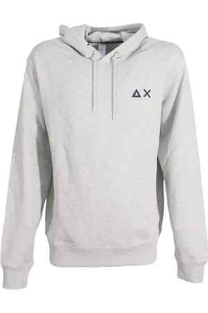 sun68 Sweathshirts & Hoodies, Herre, Grå, 2XL, Bomuld, Bomuldshættetrøje med ribkanter