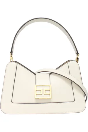 Elisabetta Franchi Taske, Dame, Hvid, ONE SIZE, Uld, Skulder taske i kunstlæder med frontlogo