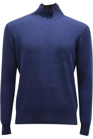 Paolo Pecora Strik, Herre, Blå, XL, Uld, Uld Turtleneck Sweater i Blå
