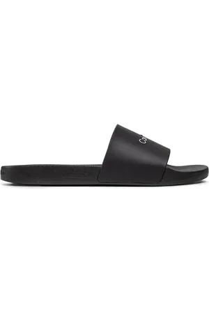 Calvin Klein Sko, Herre, Sort, 42 EU, Uld, Sorte Slide Sandaler Stilfulde Behagelige Moderne