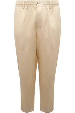 Patrizia Pepe Bukser, Herre, Hvid, L, Linned, Linnedbukser Comfort Easy Fit