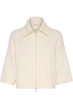Gestuz Strik, Dame, , XL, Uld, Stilfuld Cardigan med Lynlås Elfenben