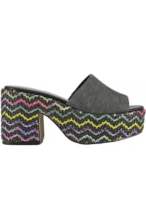 Colors of California Sko, Dame, Flerfarvet, 37 EU, Bomuld, Bomuld rem sandaler med raffia sål