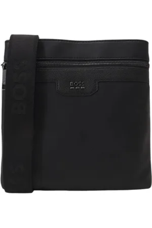 HUGO BOSS Taske, Herre, Sort, ONE SIZE, Uld, Flad herretaske med justerbar skulderrem og frontlomme