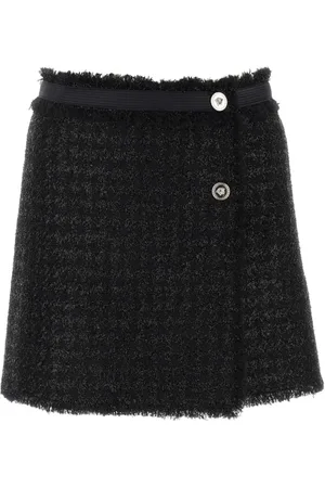 VERSACE Nederdel, Dame, Sort, 2XS, Uld, Sort uldblandet mininederdel
