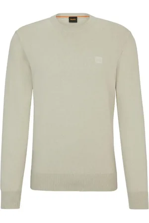HUGO BOSS Strik, Herre, , S, Bomuld, Bomuld Crewneck Sweatshirt med Logo