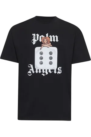 Palm Angels Top, Herre, Sort, XL, Bomuld, Pin Up Print Sort T-shirt