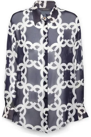 Elena Miro Bluser & Skjorter, Dame, Blå, 6XL, Monogramskjorte