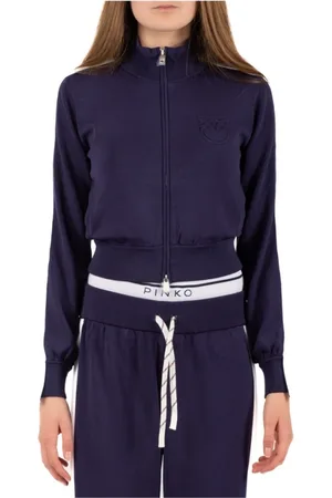 Pinko Sweathshirts & Hoodies, Dame, Blå, L, Uld, Stilfuld Pink Top