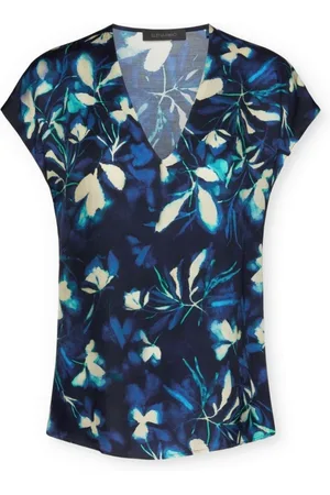 Elena Miro Bluser & Skjorter, Dame, Blå, 7XL, Top i viskose med blomstermønster