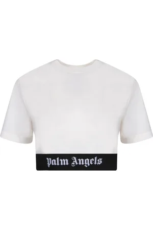 Palm Angels Top, Dame, Hvid, S, Bomuld, Hvid T-shirt Chic Stil