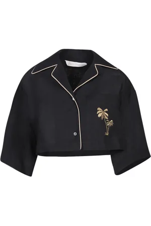 Palm Angels Bluser & Skjorter, Dame, Sort, XS, Linned, Elegant Sort Linnedskjorte