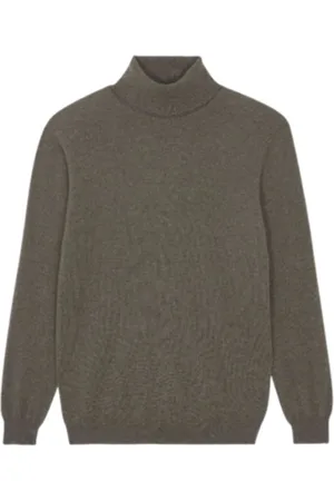 KUJTEN Strik, Herre, Grøn, XL, Cashmere, Kashmir Rullekrave Sweater